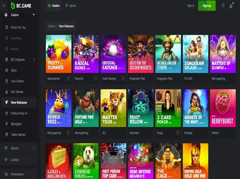Новые игры Bc.game Casino
